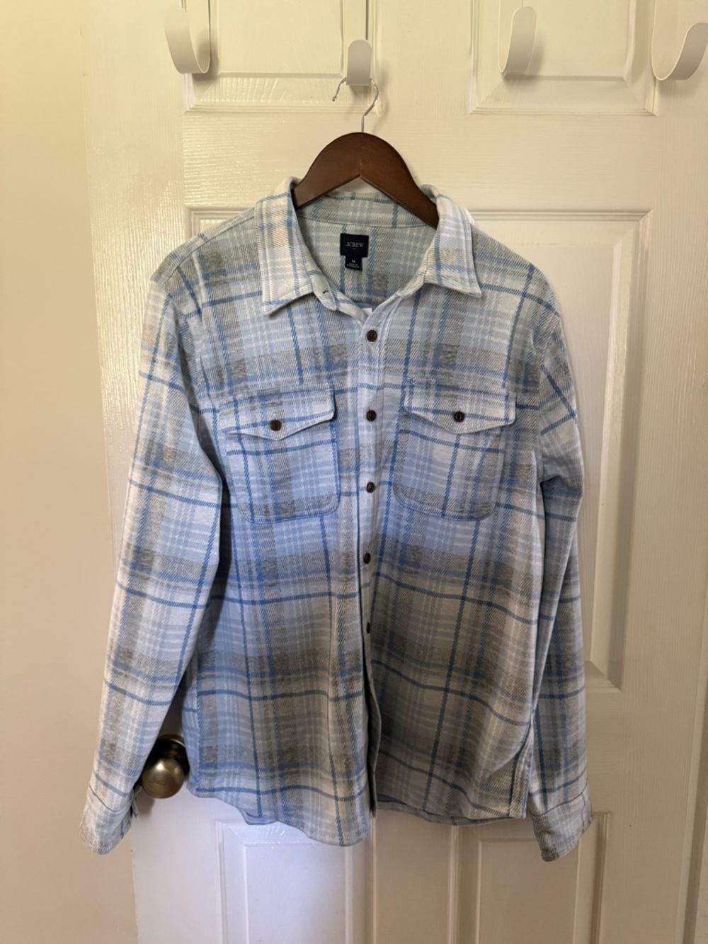 NWT J. Crew Chamois Work shirt Blue Plaid Men’s Medium